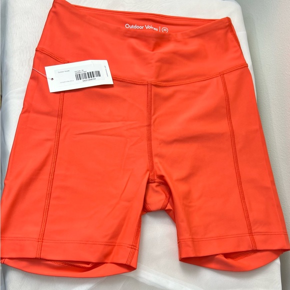 Outdoor Voices Pants - Outdoor voices splash knit biker shorts size extra small hot coral NWT